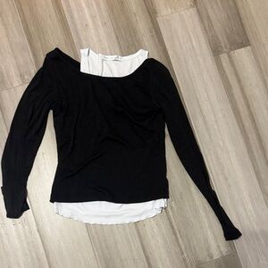 Altar'd State Black and White Ribbed Top